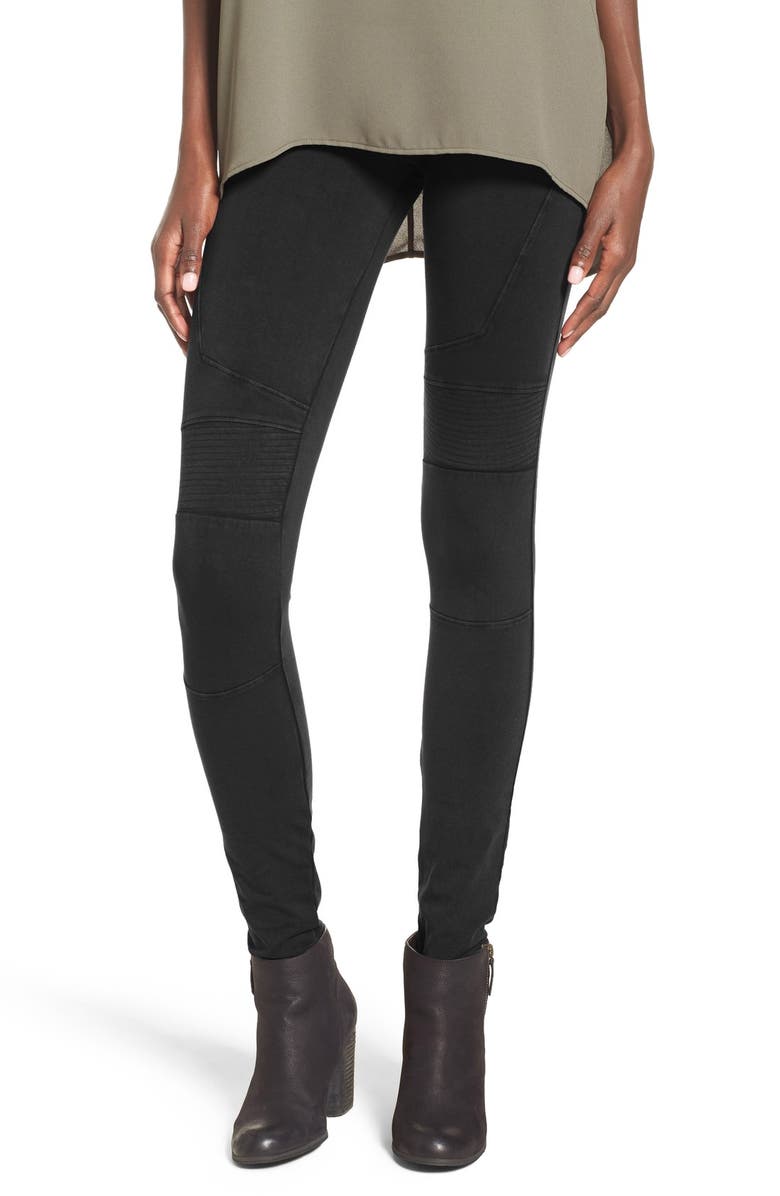 BP. Stretch Cotton Moto Leggings, Main, color, 