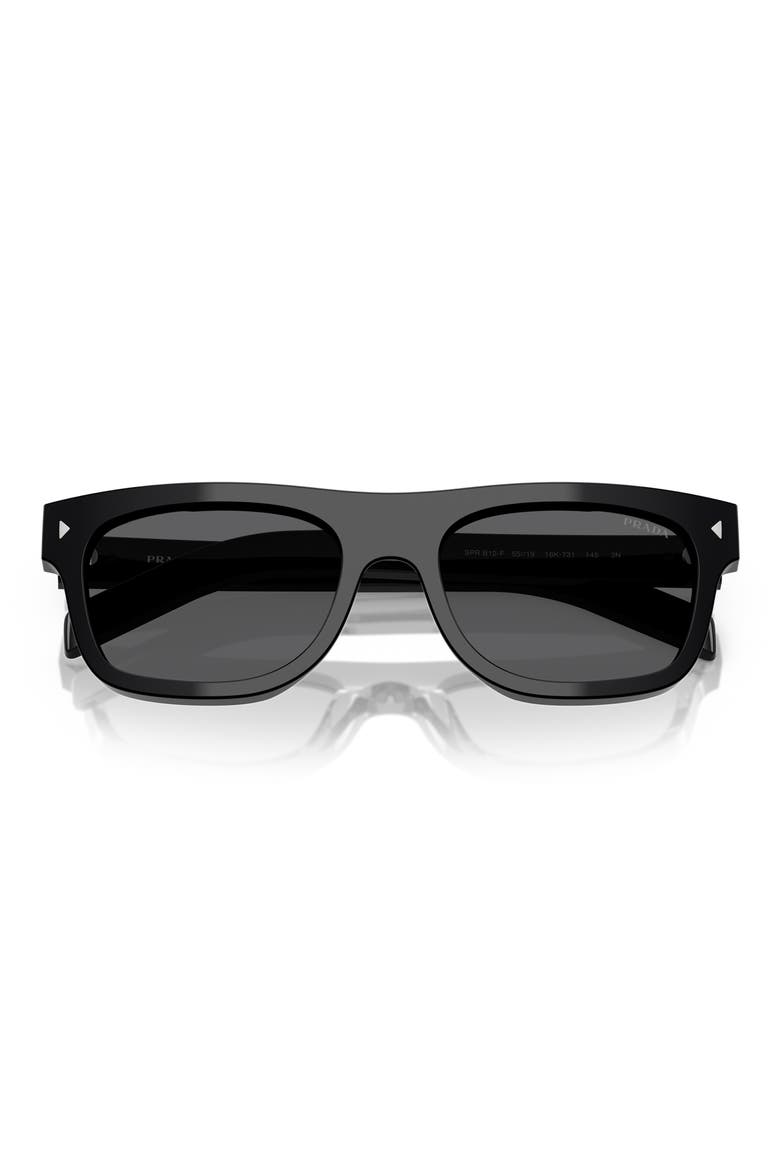 55mm Pillow Sunglasses, Alternate, color, BLACK