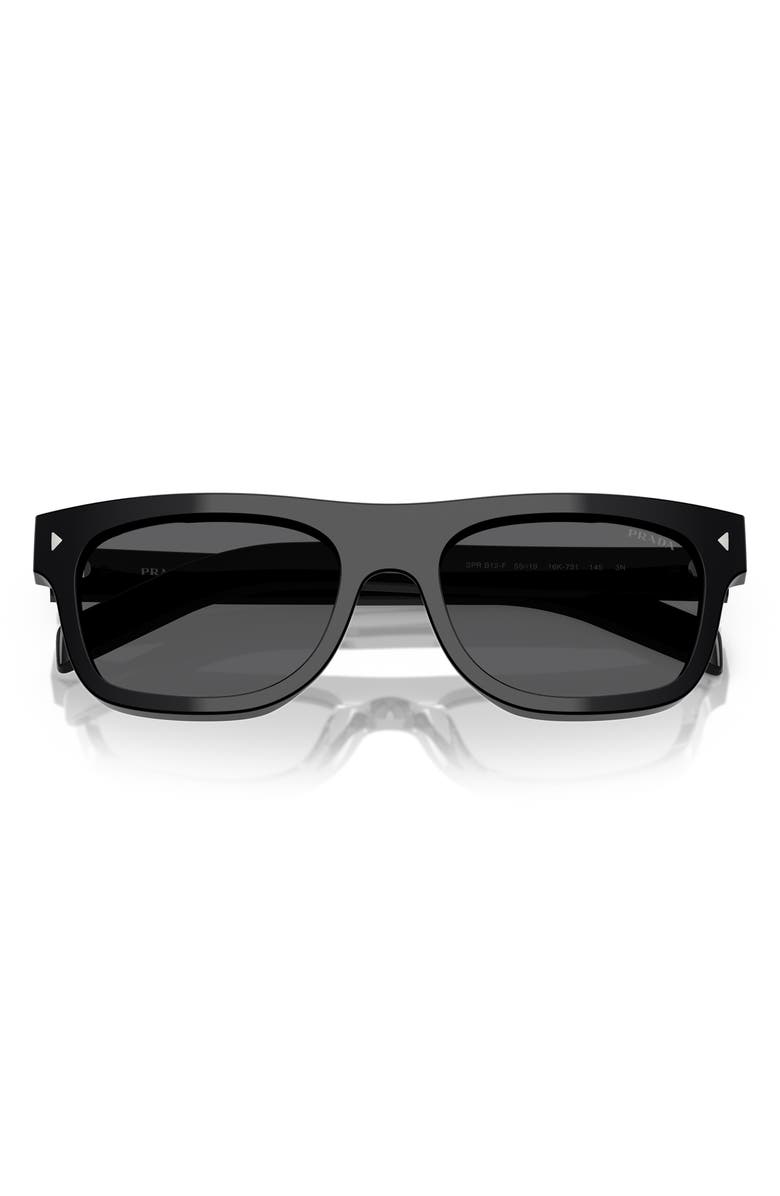 Prada 55mm Pillow Sunglasses, Alternate, color, Black
