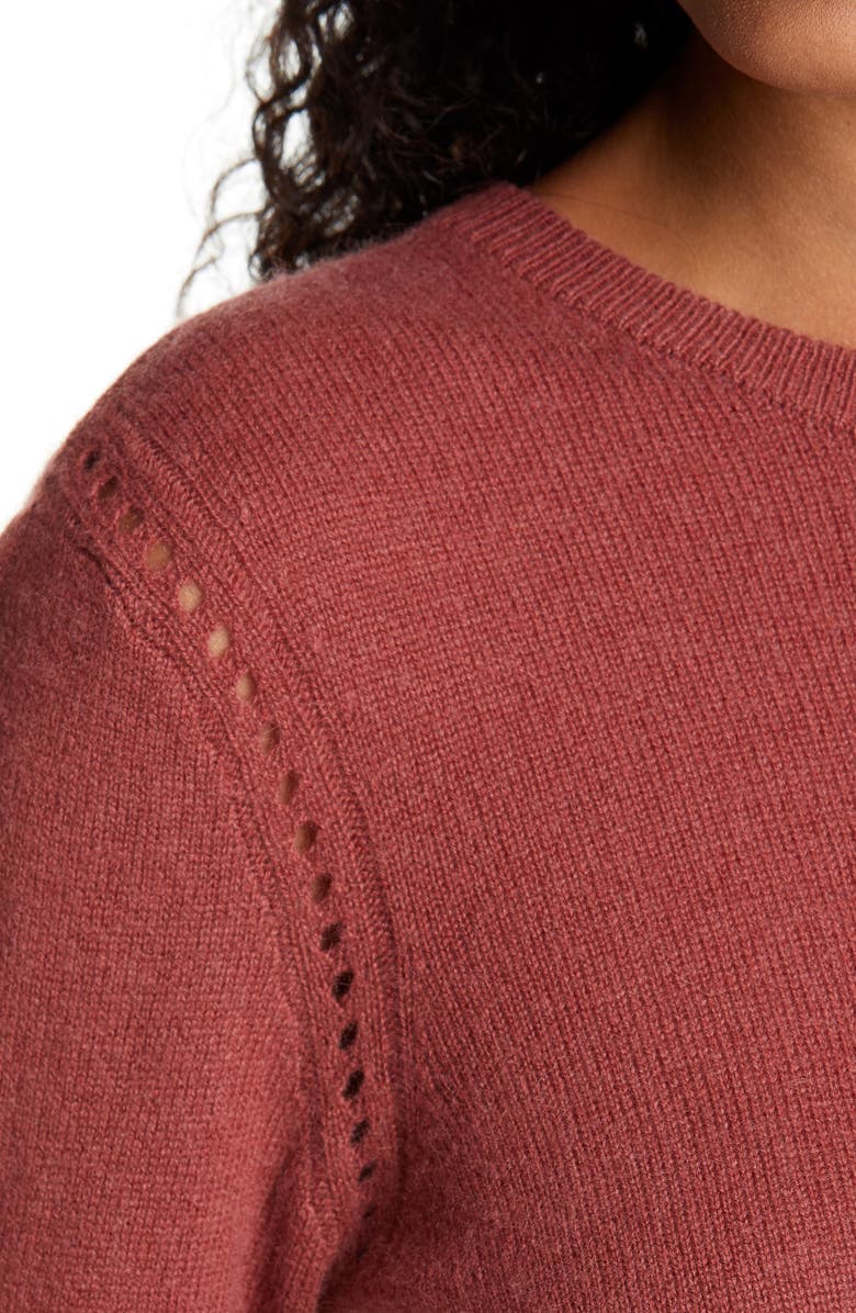 FRAME Pointelle Detail Wool & Cashmere Sweater, Alternate, color, 