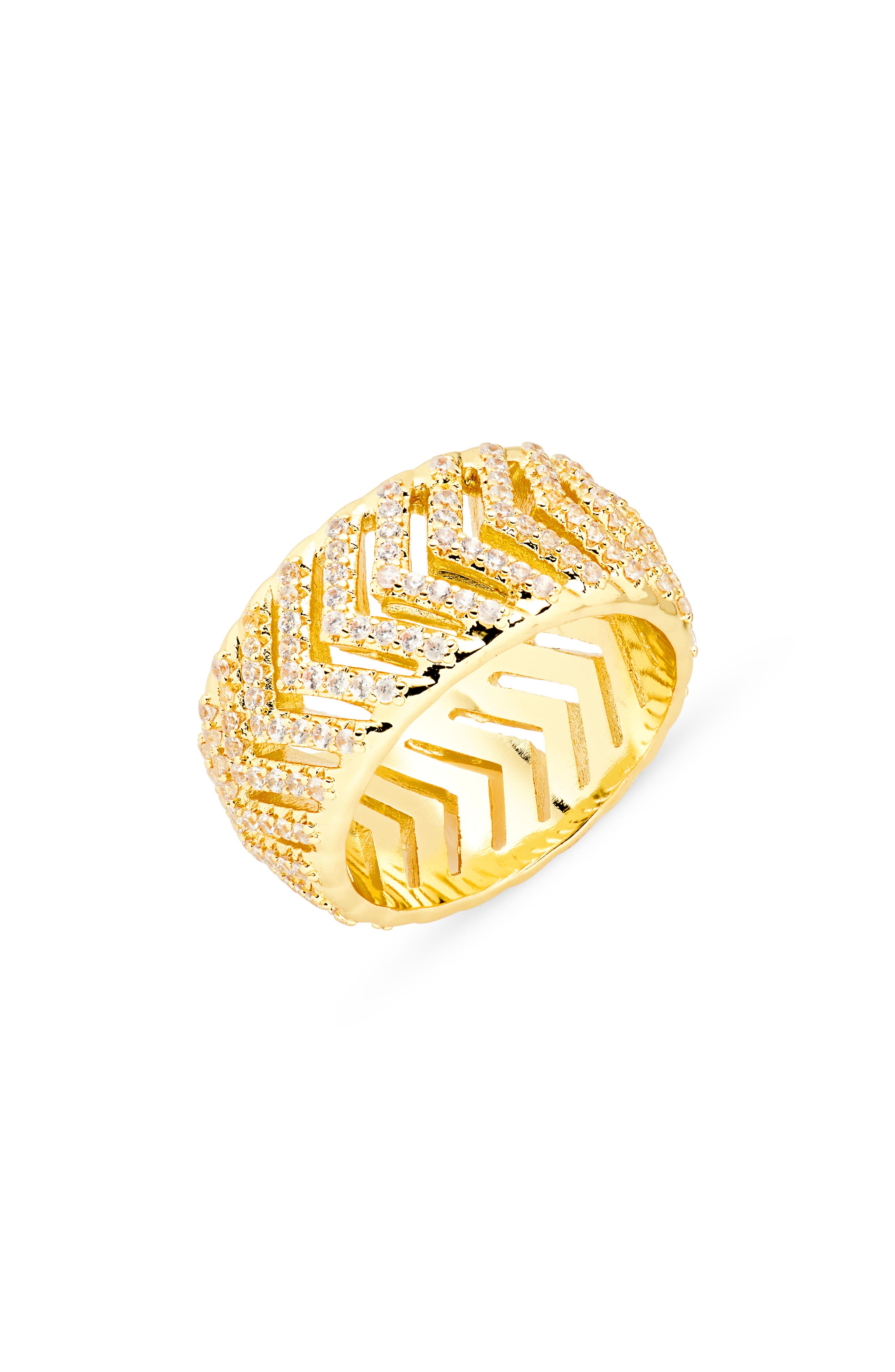 Covet Pavé Crystal Herringbone Band Ring (Women) | Nordstromrack