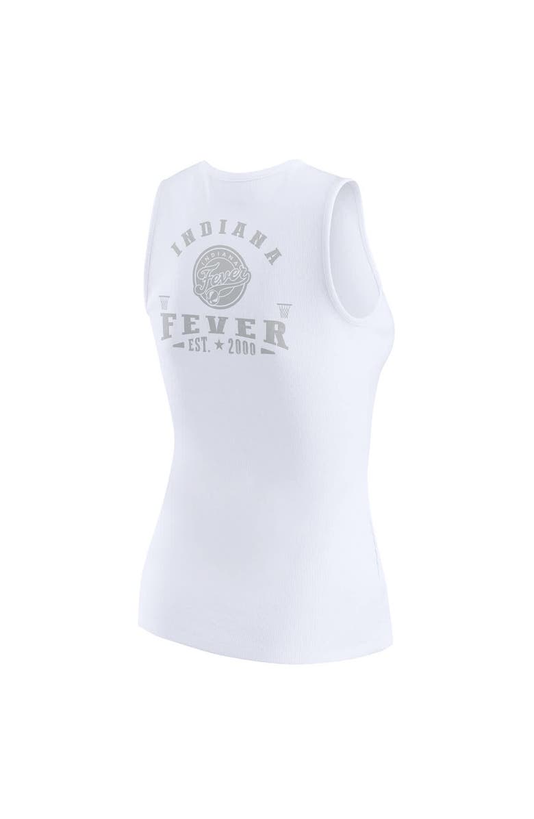 WEAR by Erin Andrews Women's WEAR by Erin Andrews White Indiana Fever Rib-Knit Henley Tank Top, Alternate, color, White