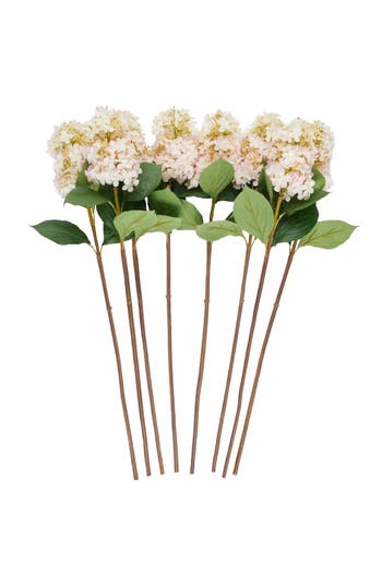 Sonoma Sage Home Set Of Eight Pink Hydrangea Artificial Flowers In Pink