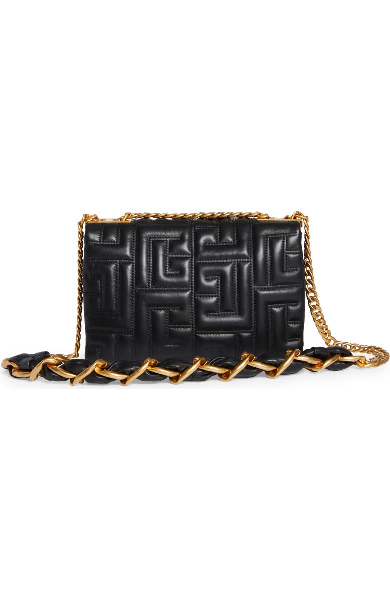 Balmain Small 1945 Soft Monogram Quilted Leather Shoulder Bag, Alternate, color,