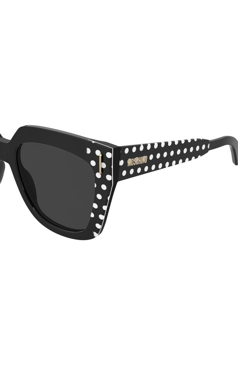 Moschino 55mm Square Sunglasses, Alternate, color, Pattern Black/ Grey