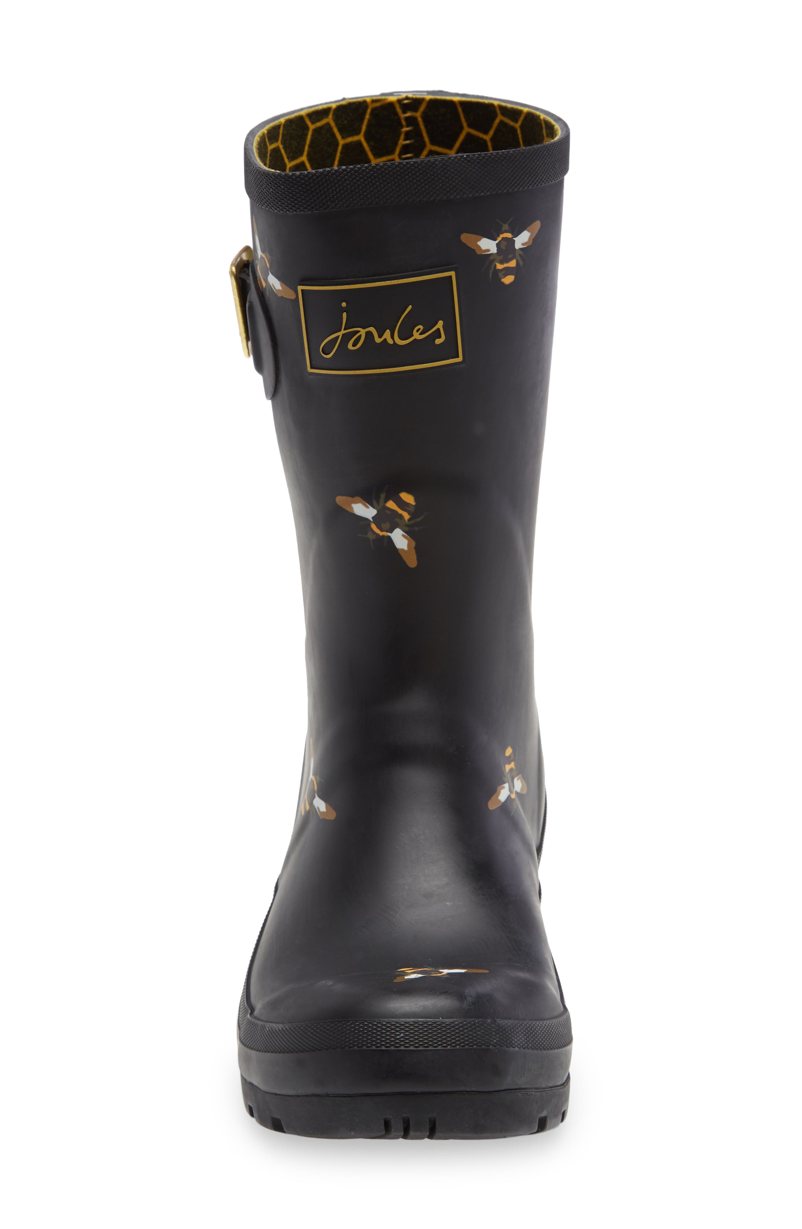 Molly Waterproof Rain Boot, Alternate, color, BLKMTLBEES