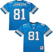 Mitchell & Ness Men's Mitchell & Ness Calvin Johnson Blue Detroit Lions 2007 Authentic Throwback Retired Player Jersey