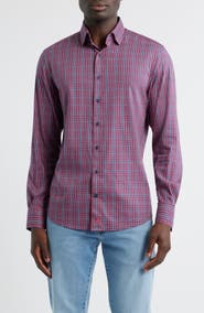 johnnie-O Kenney Check Stretch Button-Up Shirt