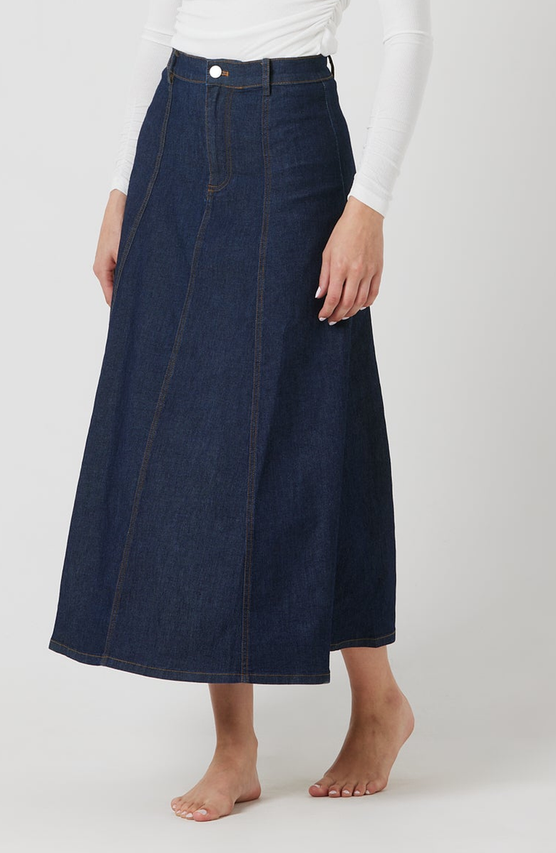 By Tess Collection Vivi Skirt, Alternate, color, Blue Denim