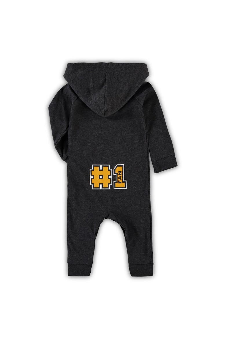 Newborn & Infant Colosseum Black Iowa Hawkeyes Henry Pocketed Hoodie Romper, Alternate, color, Black