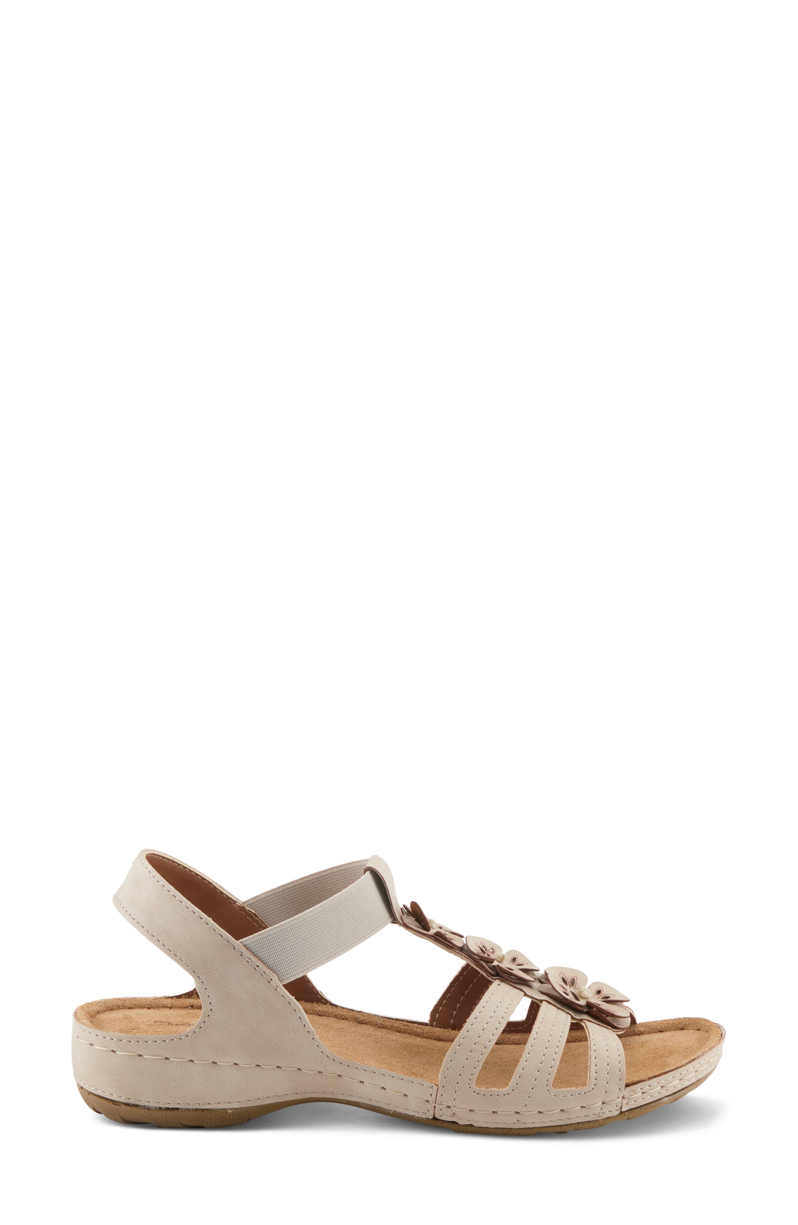 Flexus by Spring Step Adede Floral T-Strap Sandal, Alternate, color, Beige