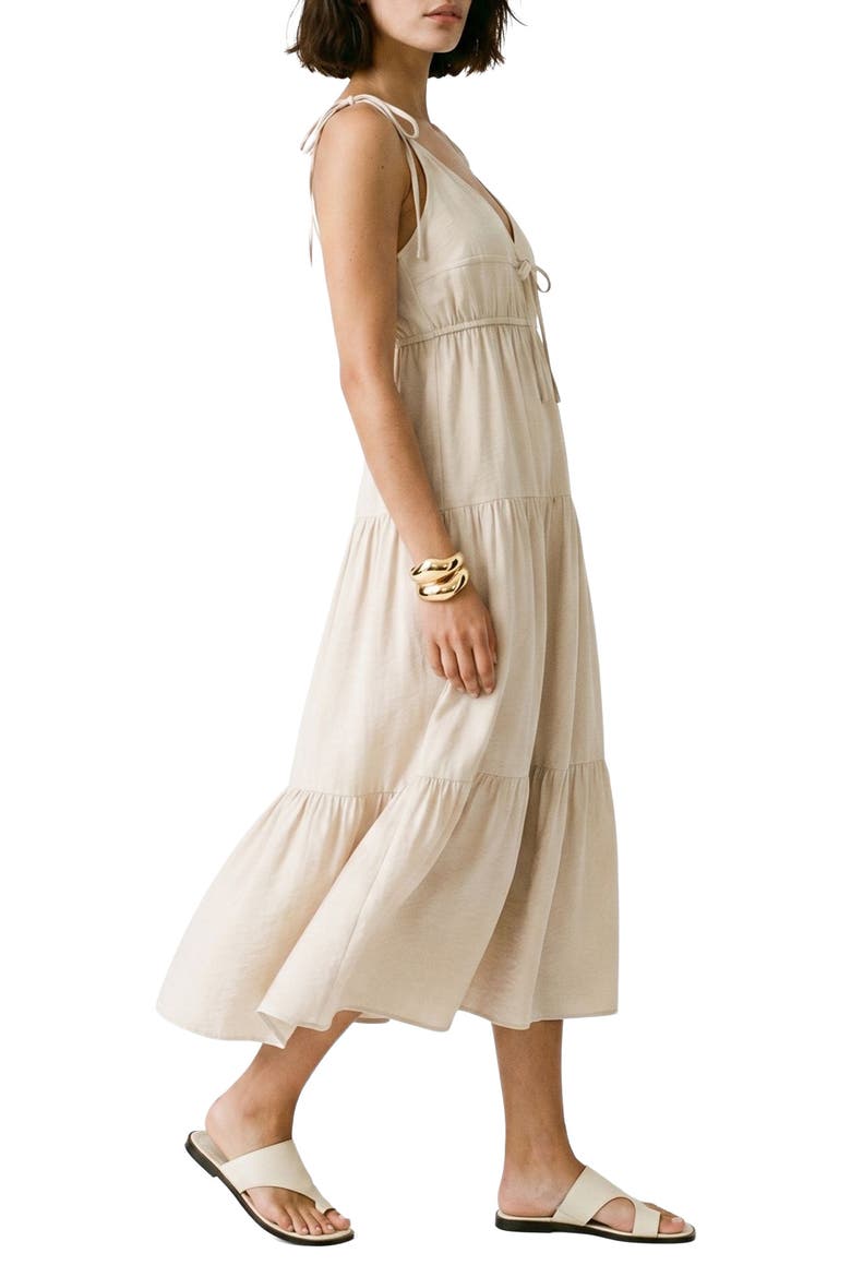 Athena Tiered Midi Dress, Alternate, color, OATMEAL