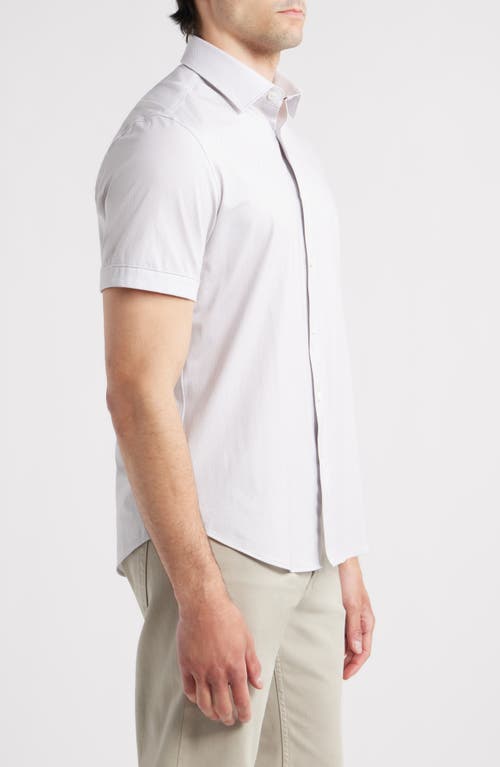 Bugatchi Miles Ooohcotton® Pinstripe Short Sleeve Button-up Shirt