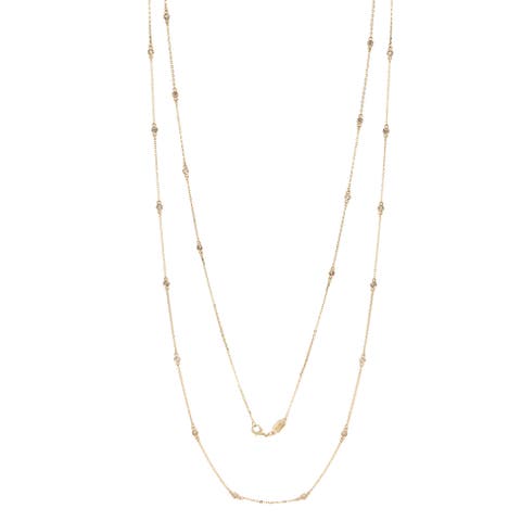 14K Gold 3/5cttw Bezel Diamond Station Necklace - 36 Inch