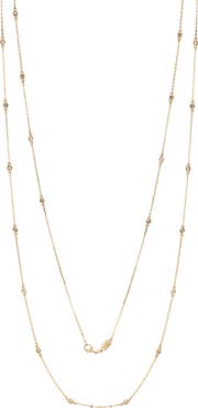SOUZANA by Suzy Levian 14K Gold 3/5cttw Bezel Diamond Station Necklace - 36 Inch