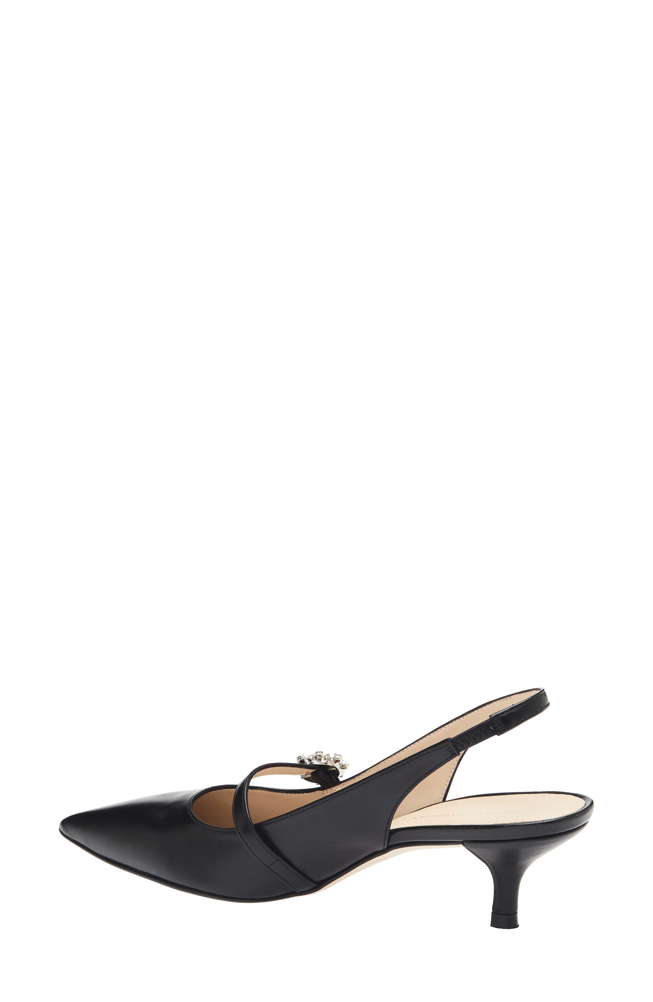 Stuart Weitzman Aura May Jane Kitten Heel Slingback Pump, Alternate, color, Black