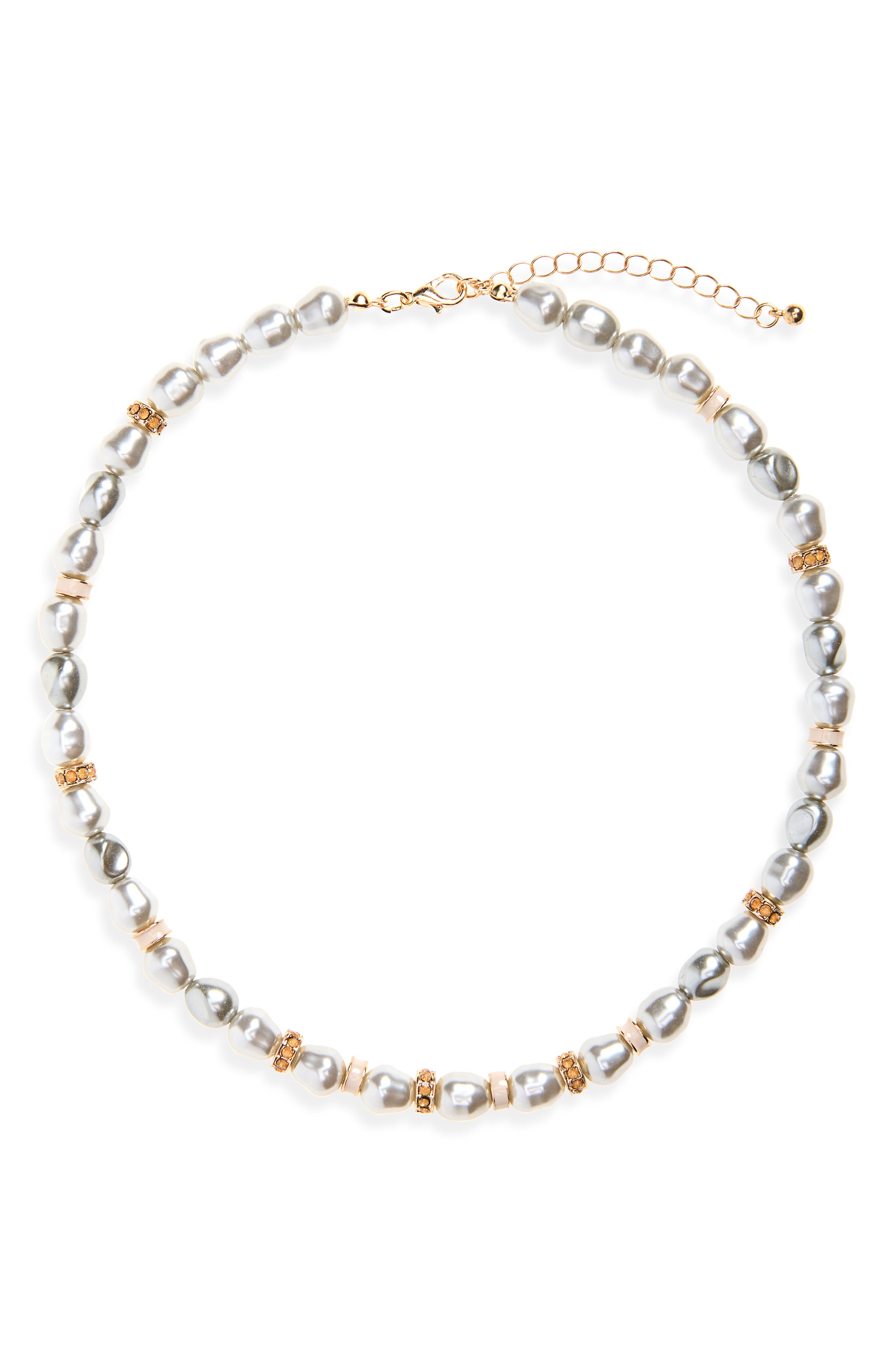 Faux Pearl Beaded Necklace