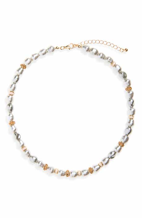 Faux Pearl Beaded Necklace