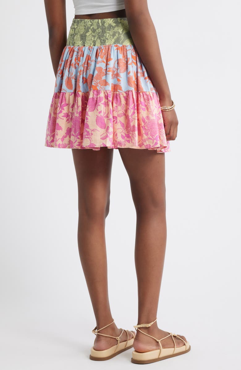 Treasure & Bond Tiered Linen Blend Miniskirt, Alternate, color, Multi Jill Bloom