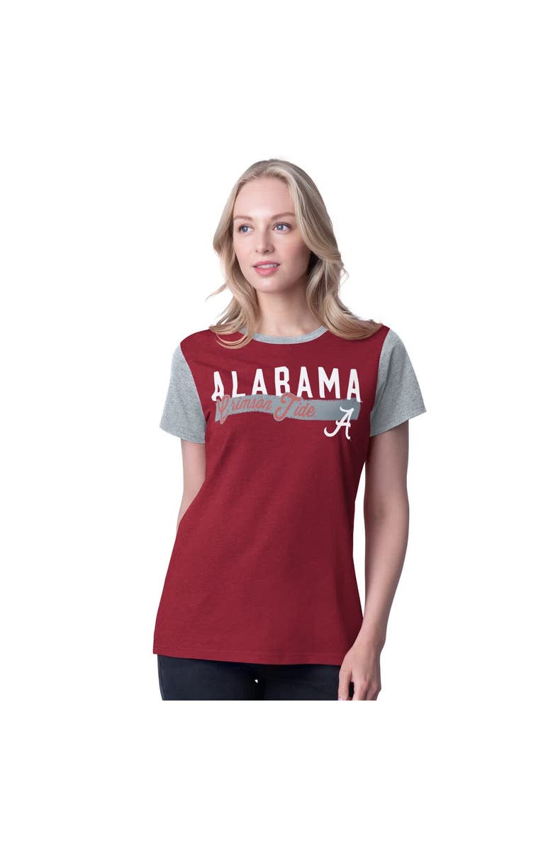 G-III 4HER BY CARL BANKS Women's G-III 4Her by Carl Banks Crimson Alabama Crimson Tide Racer Crewneck Ringer T-Shirt, Alternate, color, Crimson