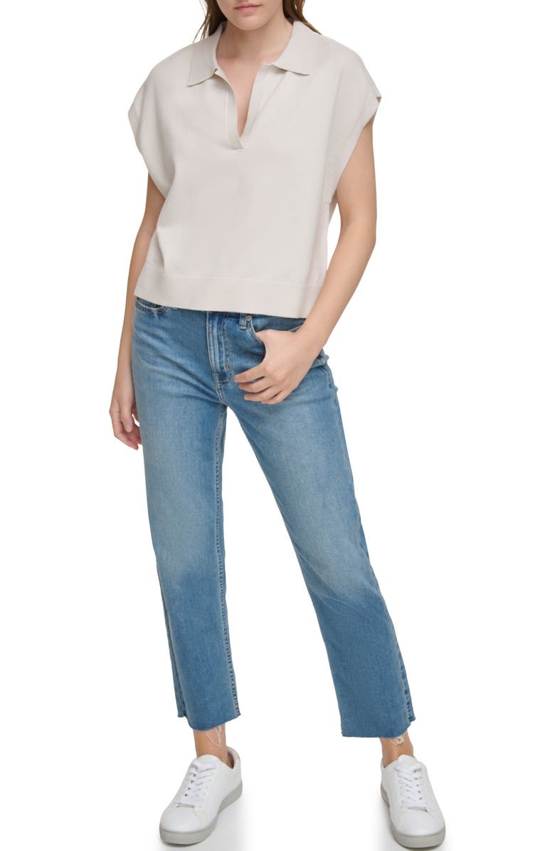 Calvin Klein Jeans Extended Shoulder Johnny Collar Polo, Alternate, color, 