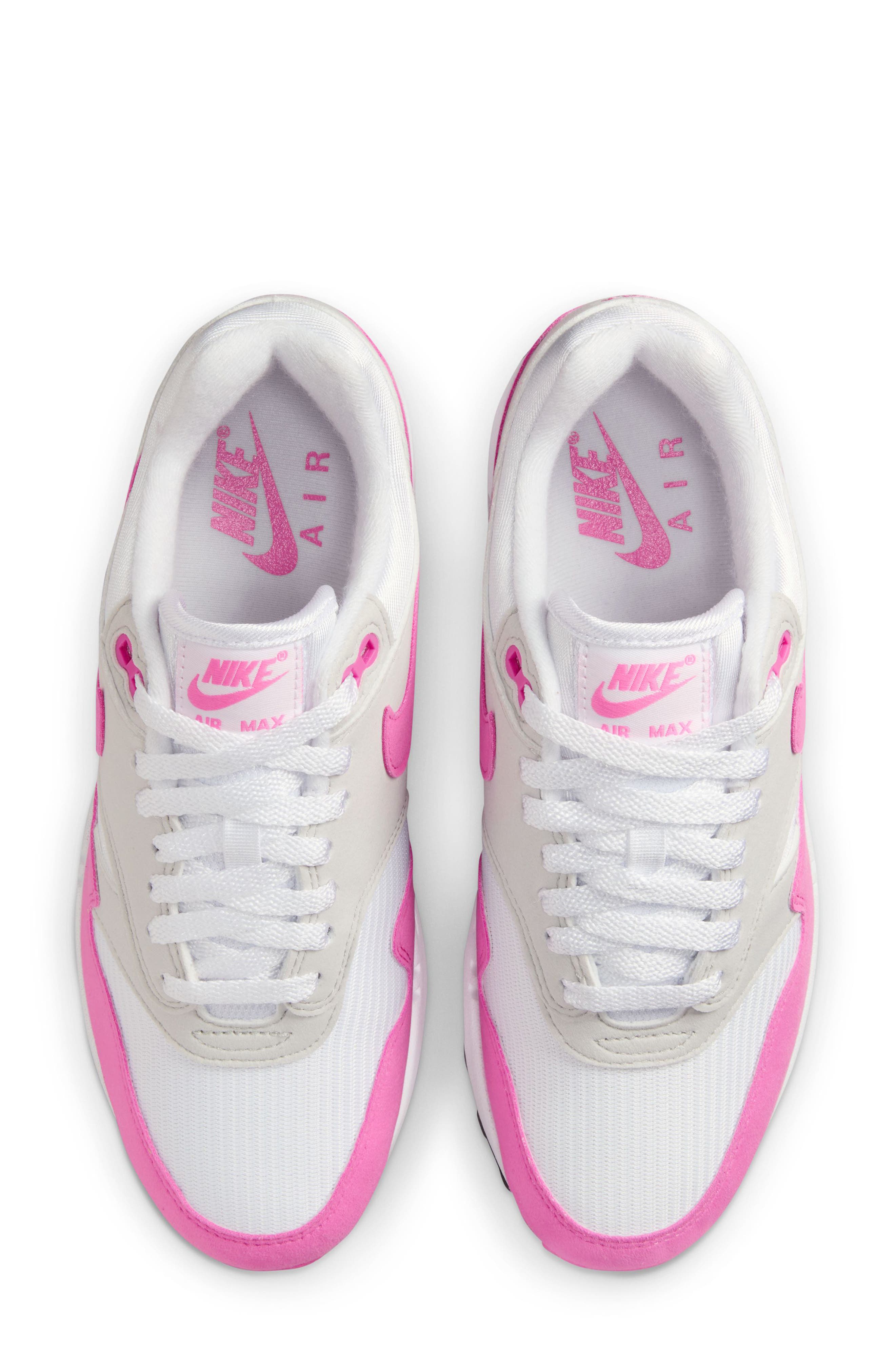 Air Max 1 '87 Sneaker, Alternate, color, WHITE/ PINK/ GREY/ BLACK