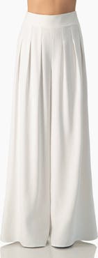 IVONNE Relaxed High-Rise Wide-Leg Crepe Palazzo Trousers