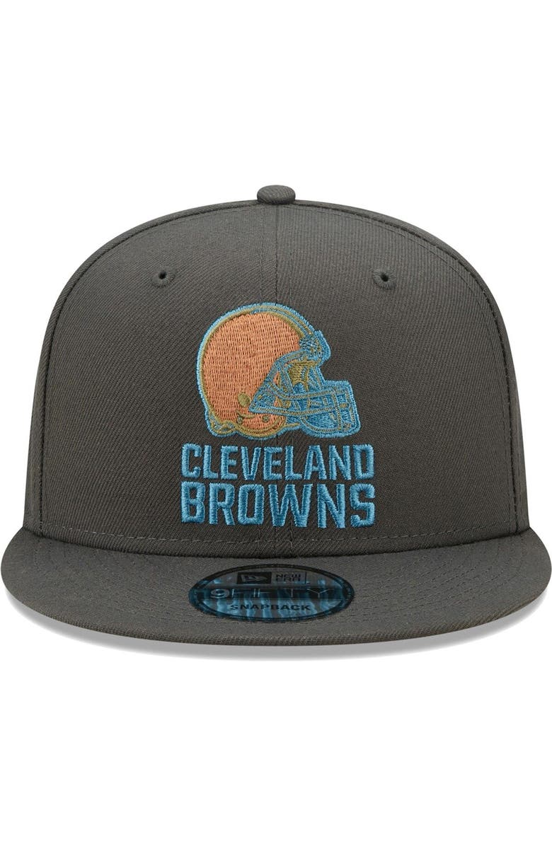 New Era Men's New Era Graphite Cleveland Browns Color Pack Multi 9FIFTY Snapback Hat, Alternate, color,