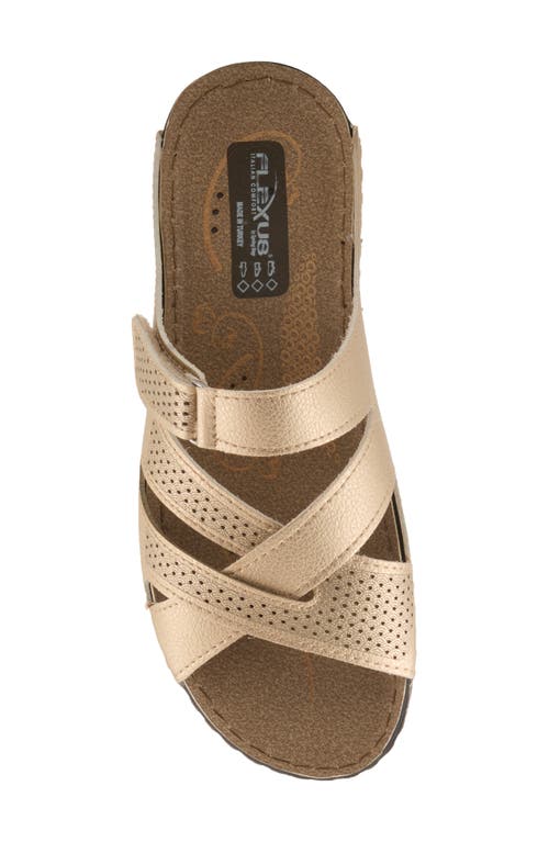 Flexus By Spring Step Karl Slide Sandal In Gold