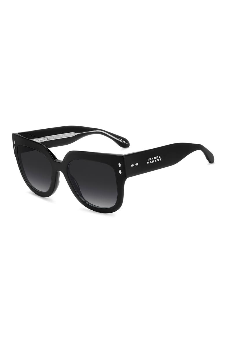 53mm Square Sunglasses, Alternate, color, BLACK/ DARK GREY SF