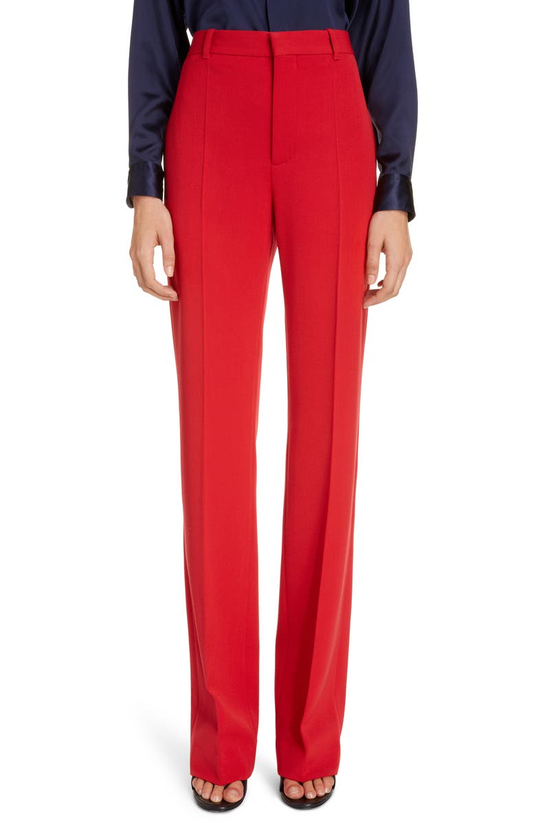Balenciaga Straight Leg Stretch Twill Trousers, Main, color,