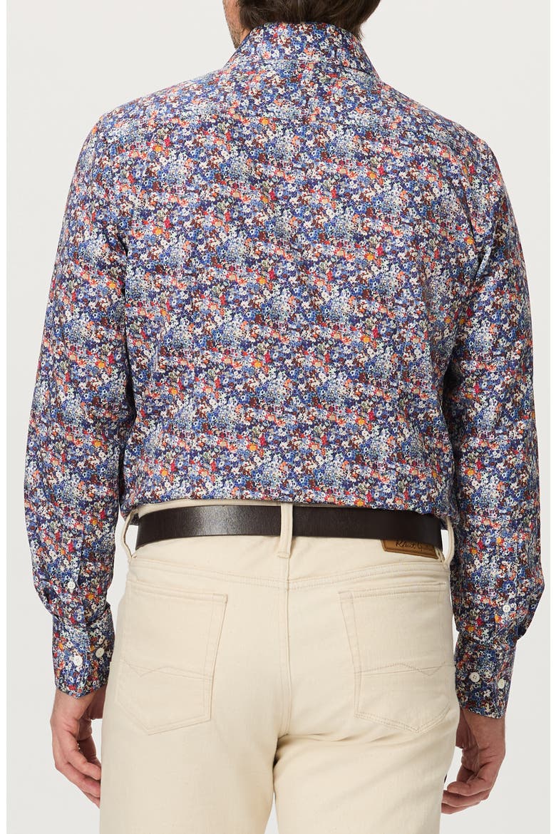 Backwell Floral Cotton Button-Up Shirt, Alternate, color, PURPLE MULTI
