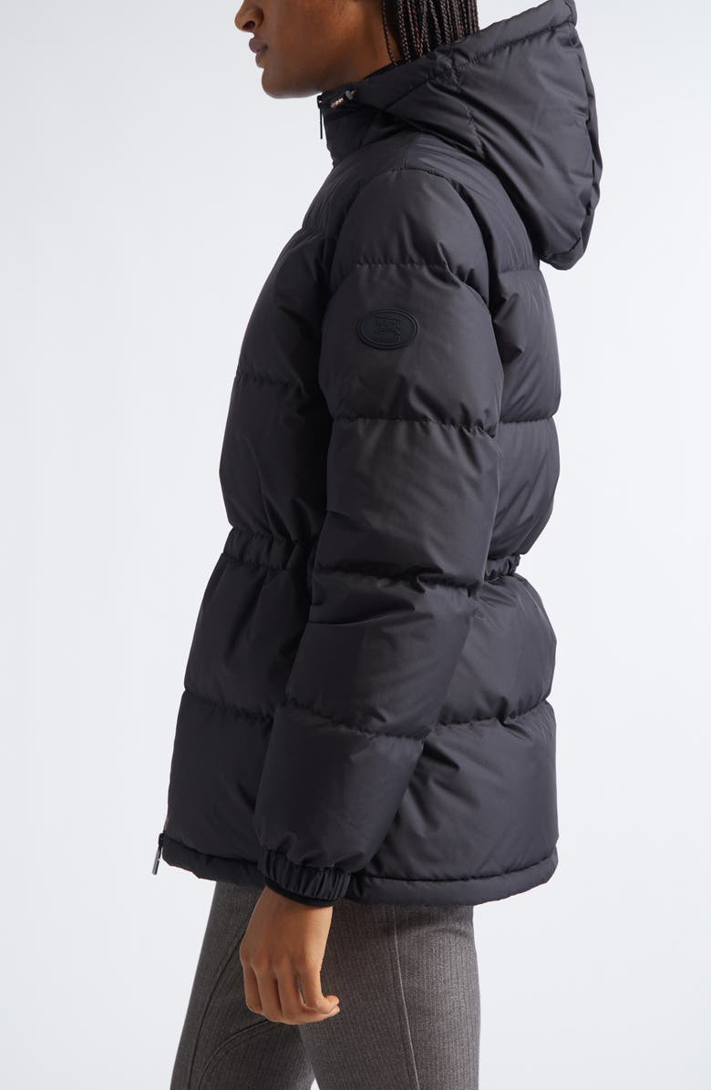 Burberry Keswick Quilted Down Hooded Puffer Jacket, Alternate, color, Black