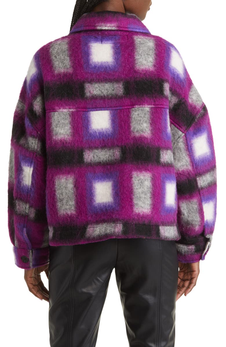 BLANKNYC Plaid Wool Blend Crop Shacket, Alternate, color,