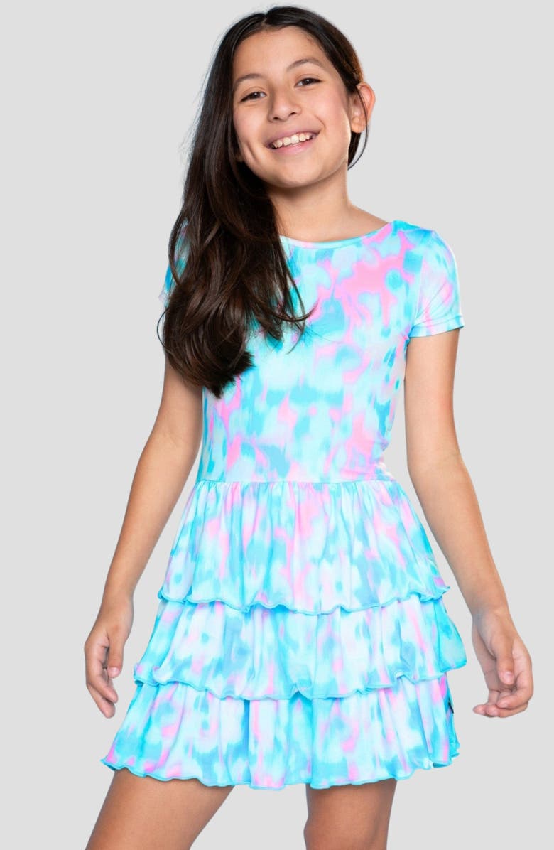 PixieLane Kids' Short Sleeve Triple Ruffle Dress, Alternate, color,
