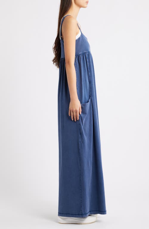 Free People Fp Movement Hot Shot Strappy Stretch Cotton Jumpsuit In Blue