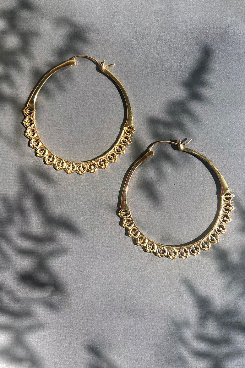 Calla Hoops, Alternate, color, Gold