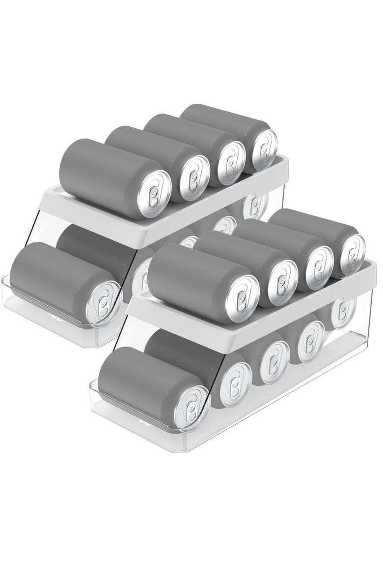 OU Clear Rolling BPA Free Can Dispenser Organizer 2 Piece Set, Main, color,