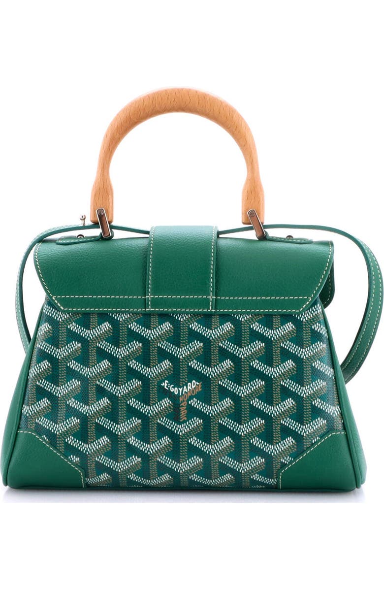 Pre-Owned Goyard Saigon Top Handle Bag Coated Canvas with Leather Mini, Alternate, color, Green