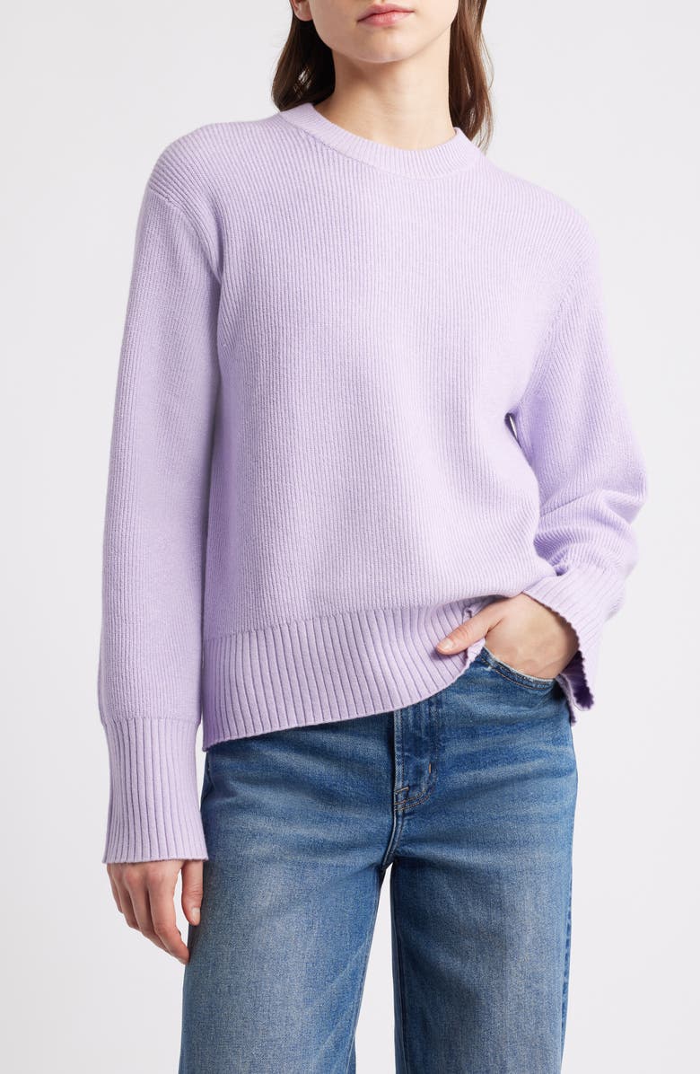 Faherty Jackson Crewneck Sweater, Main, color, Ice Lilac Heather
