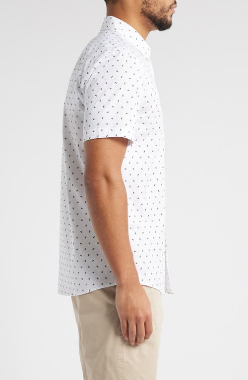 Hugo Boss Boss Roan Ken Slim Fit Short Sleeve Stretch Button-up Shirt In Medium Beige