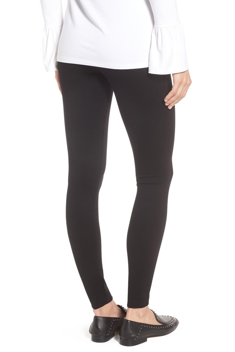 'Lyssentials Center Seam Ponte Leggings, Alternate, color, BLACK