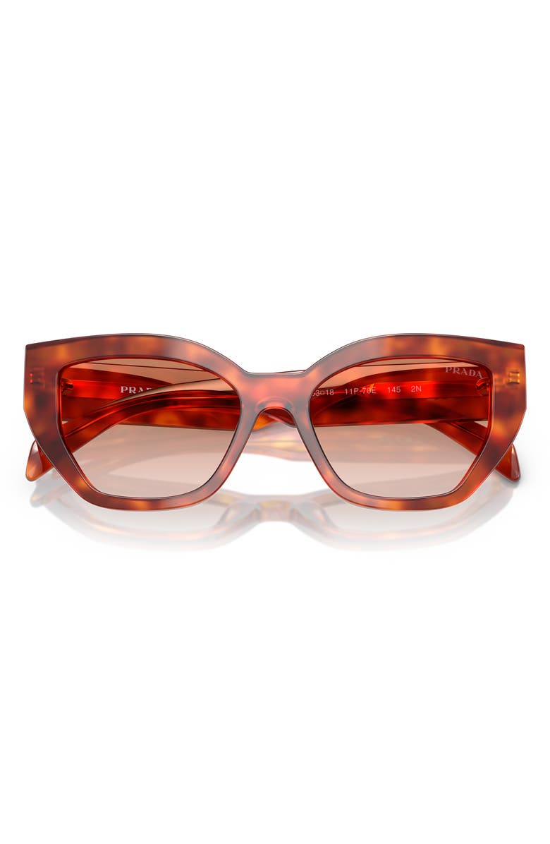 Prada 53mm Butterfly Polarized Sunglasses, Alternate, color, Brown Gradient