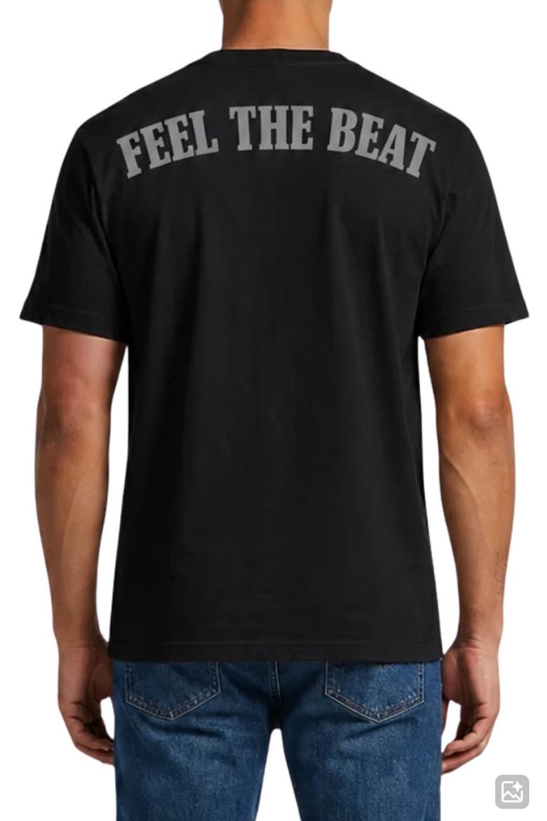 Feel the Beat Graphic T-Shirt, Alternate, color, BLACK