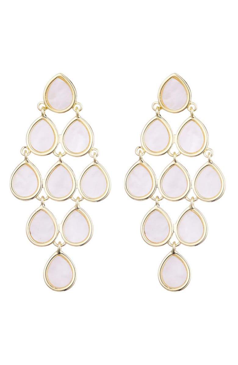 Adornia Mother of Pearl Chandelier Drop Earrings, Alternate, color, Gold/ Mother Of Pearl