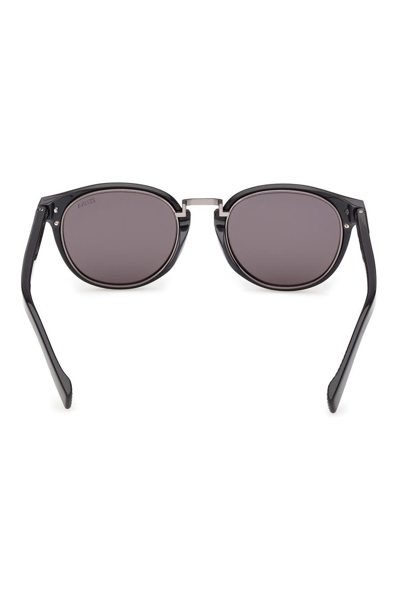 51mm Round Sunglasses, Alternate, color, ASPHALT GREY/ RUTHENIUM TRIM