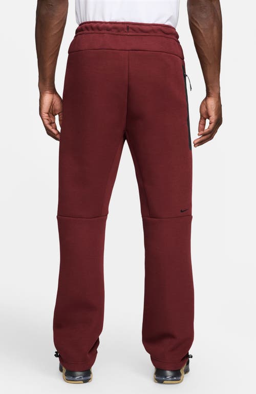 Nike Tech Fleece Open Hem Sweatpants In Burgundy