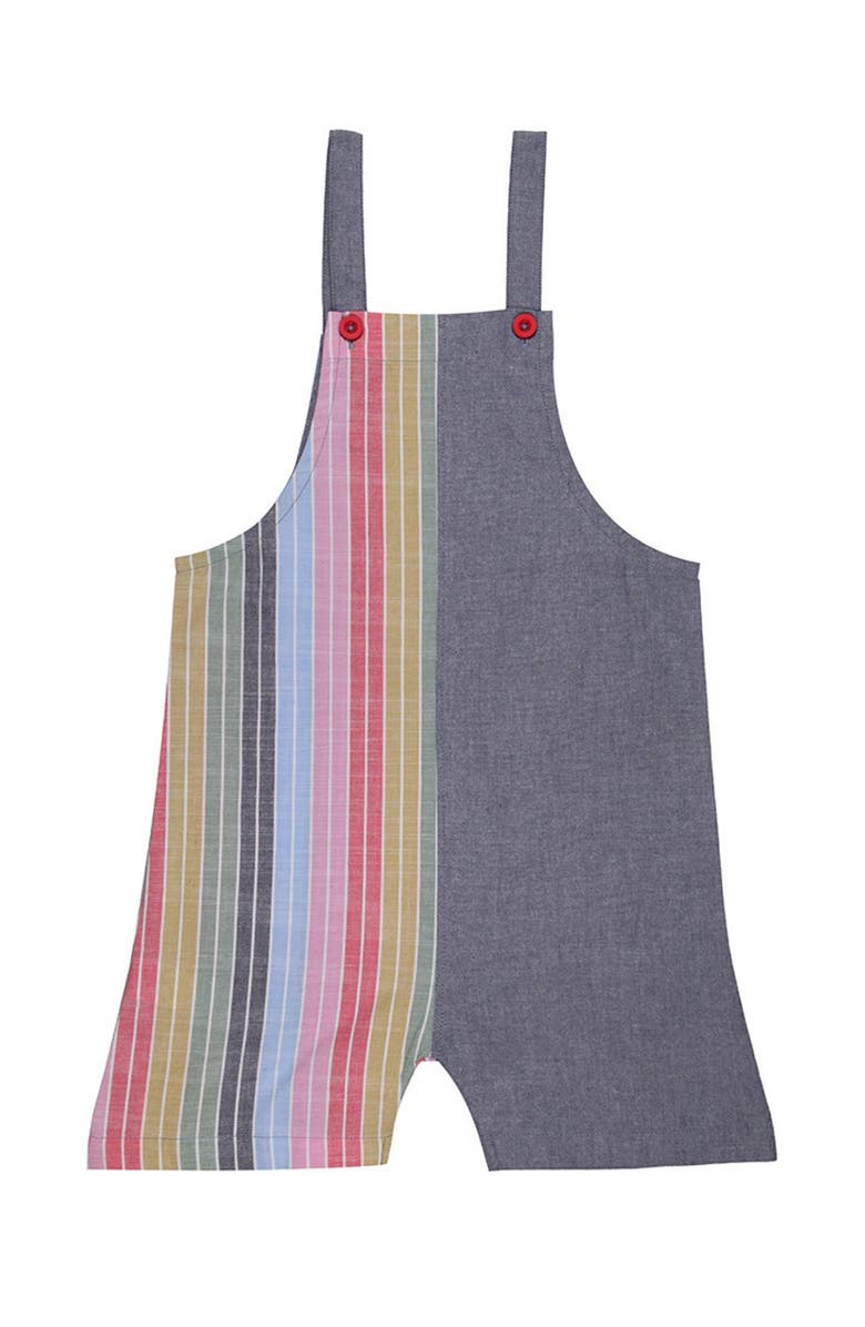 Lilly + Sid Organic Cotton Rainbow Stripe Print Jumpsuit, Alternate, color, Multi