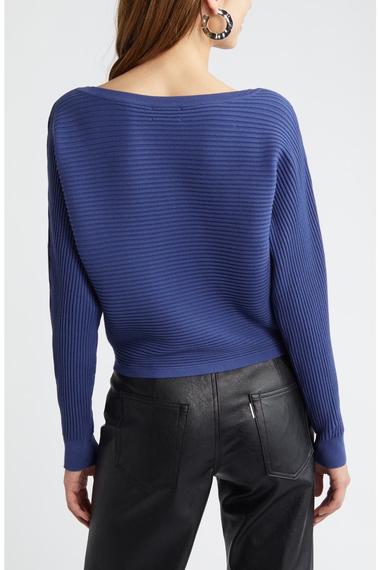 Luxe Sculpt Rib Dolman Sleeve Sweater, Alternate, color, BLUE COBALT