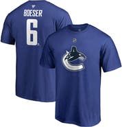 FANATICS Men's Fanatics Branded Brock Boeser Blue Vancouver Canucks Team Authentic Stack Name & Number T-Shirt